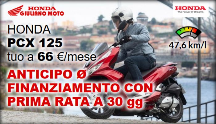 Honda PCX 125 tuo in 48 rate da € 66 al mese